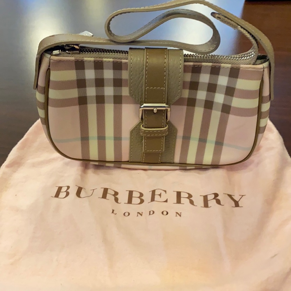 Burberry Mini Pink & Taupe Baguette